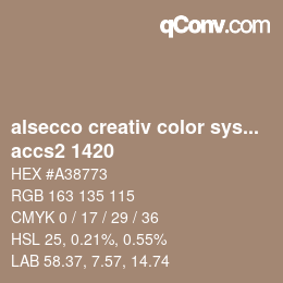 Código de color: alsecco creativ color system 2.0 (accs 2.0) - accs2 1420 | qconv.com