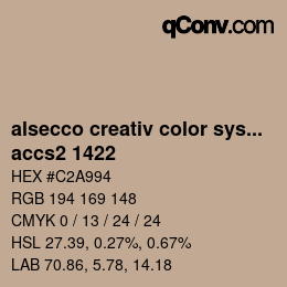 カラーコード: alsecco creativ color system 2.0 (accs 2.0) - accs2 1422 | qconv.com