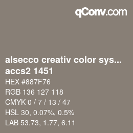 カラーコード: alsecco creativ color system 2.0 (accs 2.0) - accs2 1451 | qconv.com