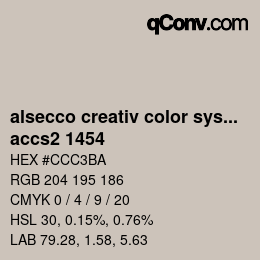 Código de color: alsecco creativ color system 2.0 (accs 2.0) - accs2 1454 | qconv.com