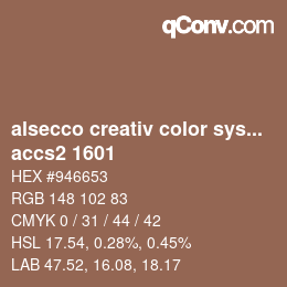 カラーコード: alsecco creativ color system 2.0 (accs 2.0) - accs2 1601 | qconv.com