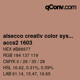 Código de color: alsecco creativ color system 2.0 (accs 2.0) - accs2 1603 | qconv.com