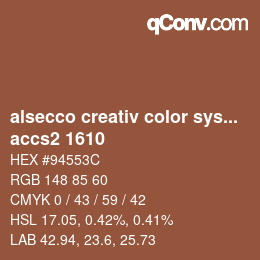 Código de color: alsecco creativ color system 2.0 (accs 2.0) - accs2 1610 | qconv.com