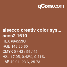 カラーコード: alsecco creativ color system 2.0 (accs 2.0) - accs2 1610 | qconv.com