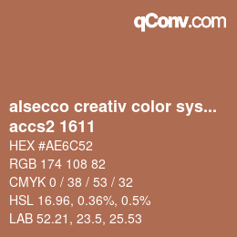 Código de color: alsecco creativ color system 2.0 (accs 2.0) - accs2 1611 | qconv.com