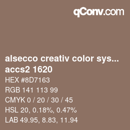 Código de color: alsecco creativ color system 2.0 (accs 2.0) - accs2 1620 | qconv.com
