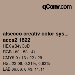 Código de color: alsecco creativ color system 2.0 (accs 2.0) - accs2 1622 | qconv.com
