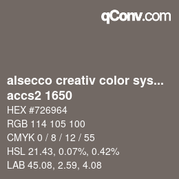 Código de color: alsecco creativ color system 2.0 (accs 2.0) - accs2 1650 | qconv.com