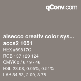 Código de color: alsecco creativ color system 2.0 (accs 2.0) - accs2 1651 | qconv.com