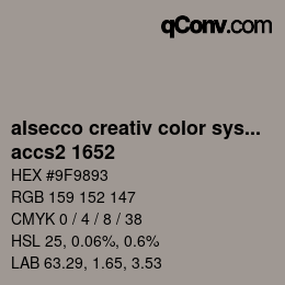 Código de color: alsecco creativ color system 2.0 (accs 2.0) - accs2 1652 | qconv.com