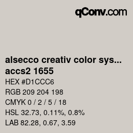Código de color: alsecco creativ color system 2.0 (accs 2.0) - accs2 1655 | qconv.com