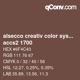 カラーコード: alsecco creativ color system 2.0 (accs 2.0) - accs2 1700 | qconv.com
