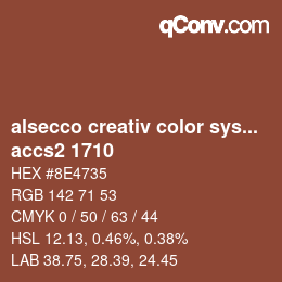 Código de color: alsecco creativ color system 2.0 (accs 2.0) - accs2 1710 | qconv.com