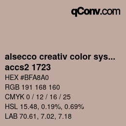 Código de color: alsecco creativ color system 2.0 (accs 2.0) - accs2 1723 | qconv.com