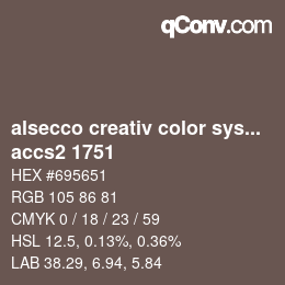 カラーコード: alsecco creativ color system 2.0 (accs 2.0) - accs2 1751 | qconv.com