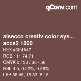Color code: alsecco creativ color system 2.0 (accs 2.0) - accs2 1800 | qconv.com