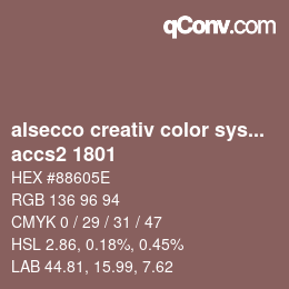 カラーコード: alsecco creativ color system 2.0 (accs 2.0) - accs2 1801 | qconv.com