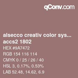 Color code: alsecco creativ color system 2.0 (accs 2.0) - accs2 1802 | qconv.com