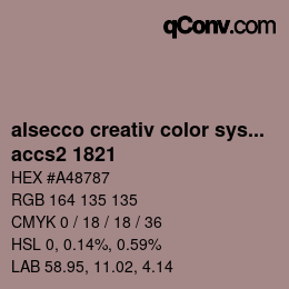 Color code: alsecco creativ color system 2.0 (accs 2.0) - accs2 1821 | qconv.com