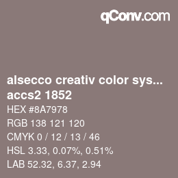 Color code: alsecco creativ color system 2.0 (accs 2.0) - accs2 1852 | qconv.com