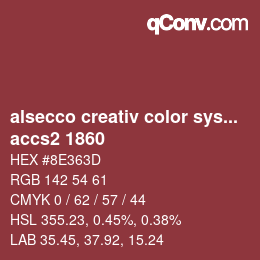 Código de color: alsecco creativ color system 2.0 (accs 2.0) - accs2 1860 | qconv.com