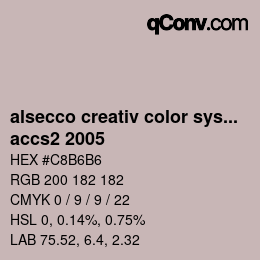 カラーコード: alsecco creativ color system 2.0 (accs 2.0) - accs2 2005 | qconv.com