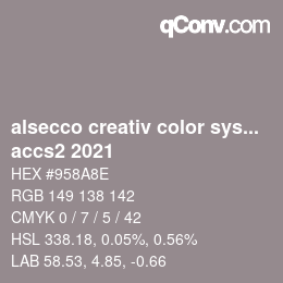 Color code: alsecco creativ color system 2.0 (accs 2.0) - accs2 2021 | qconv.com