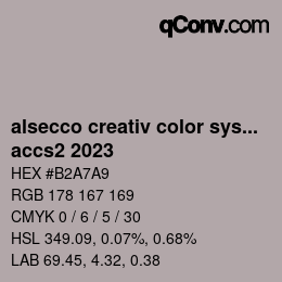 カラーコード: alsecco creativ color system 2.0 (accs 2.0) - accs2 2023 | qconv.com