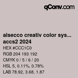 Color code: alsecco creativ color system 2.0 (accs 2.0) - accs2 2024 | qconv.com