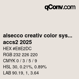 Código de color: alsecco creativ color system 2.0 (accs 2.0) - accs2 2025 | qconv.com