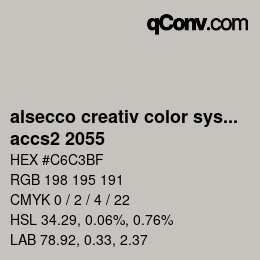 Código de color: alsecco creativ color system 2.0 (accs 2.0) - accs2 2055 | qconv.com