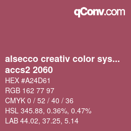Código de color: alsecco creativ color system 2.0 (accs 2.0) - accs2 2060 | qconv.com