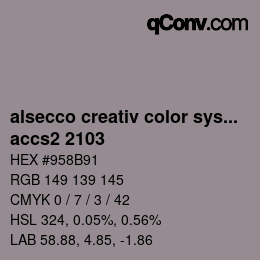 Código de color: alsecco creativ color system 2.0 (accs 2.0) - accs2 2103 | qconv.com