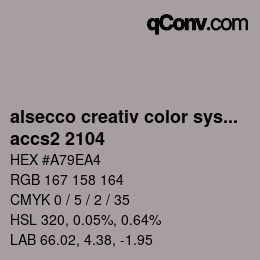 カラーコード: alsecco creativ color system 2.0 (accs 2.0) - accs2 2104 | qconv.com