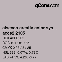 Código de color: alsecco creativ color system 2.0 (accs 2.0) - accs2 2105 | qconv.com