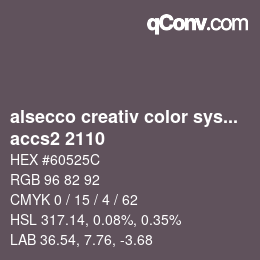 Código de color: alsecco creativ color system 2.0 (accs 2.0) - accs2 2110 | qconv.com