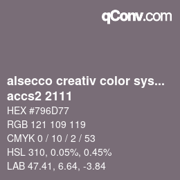 Farbcode: alsecco creativ color system 2.0 (accs 2.0) - accs2 2111 | qconv.com