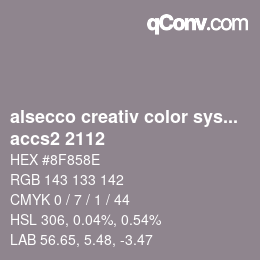 Color code: alsecco creativ color system 2.0 (accs 2.0) - accs2 2112 | qconv.com