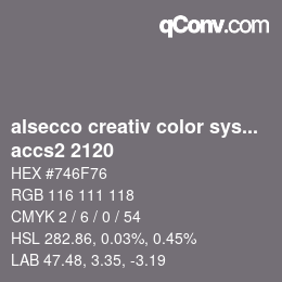 カラーコード: alsecco creativ color system 2.0 (accs 2.0) - accs2 2120 | qconv.com