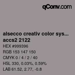 Código de color: alsecco creativ color system 2.0 (accs 2.0) - accs2 2122 | qconv.com