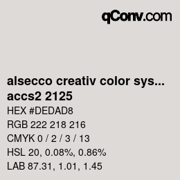Color code: alsecco creativ color system 2.0 (accs 2.0) - accs2 2125 | qconv.com