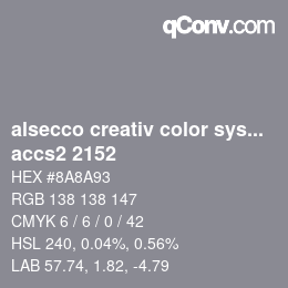 カラーコード: alsecco creativ color system 2.0 (accs 2.0) - accs2 2152 | qconv.com