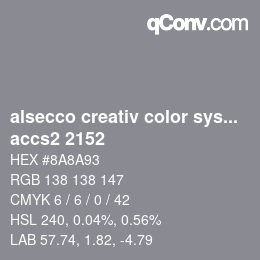 Farbcode: alsecco creativ color system 2.0 (accs 2.0) - accs2 2152 | qconv.com