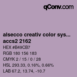 Código de color: alsecco creativ color system 2.0 (accs 2.0) - accs2 2162 | qconv.com