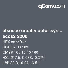 Código de color: alsecco creativ color system 2.0 (accs 2.0) - accs2 2200 | qconv.com