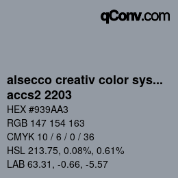 カラーコード: alsecco creativ color system 2.0 (accs 2.0) - accs2 2203 | qconv.com