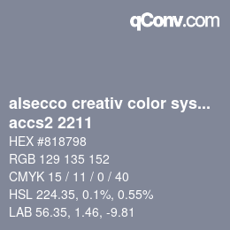 Código de color: alsecco creativ color system 2.0 (accs 2.0) - accs2 2211 | qconv.com