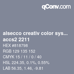 カラーコード: alsecco creativ color system 2.0 (accs 2.0) - accs2 2211 | qconv.com