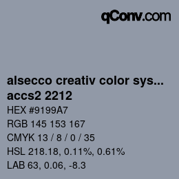 Código de color: alsecco creativ color system 2.0 (accs 2.0) - accs2 2212 | qconv.com