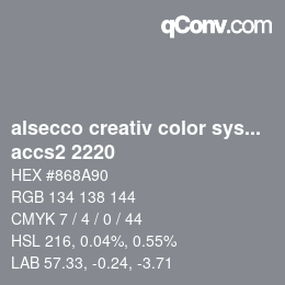 Color code: alsecco creativ color system 2.0 (accs 2.0) - accs2 2220 | qconv.com